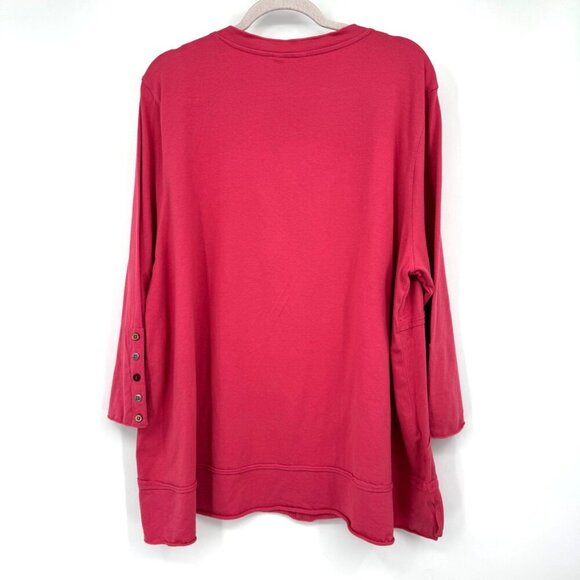 Multiples pink assorted Button raw edge lagenlook art to wear woman’s size 2X - Picture 8 of 9